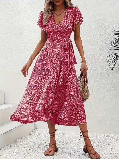 Marta | Floral Wrap Dress with V-Neckline