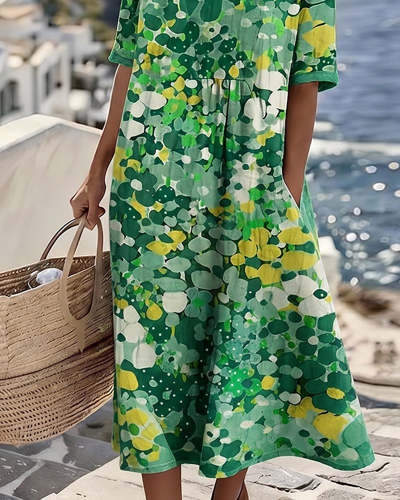 Elena | Loose Floral Midi Dress