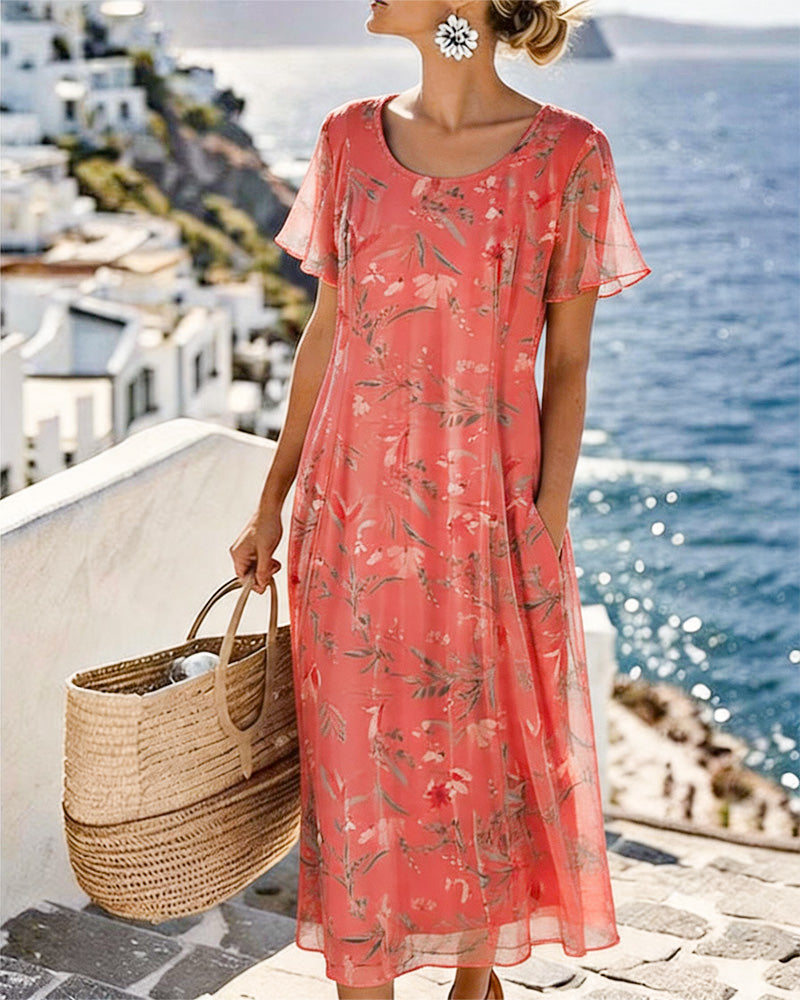 María | Loose Floral Midi Dress