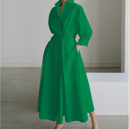 SOFER™ - Elegant Front Wrap Collared Maxi Dress