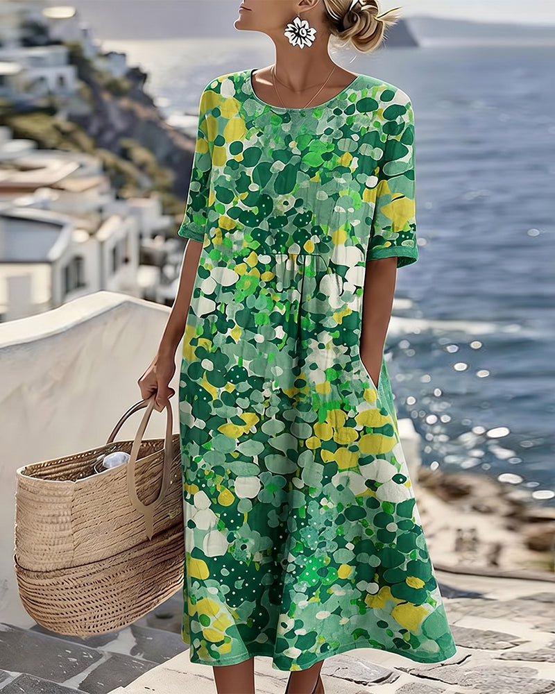 Elena | Loose Floral Midi Dress