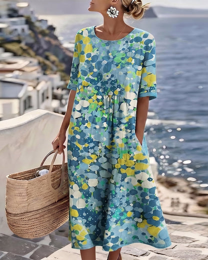 Elena | Loose Floral Midi Dress