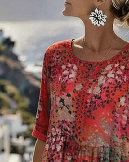 Paula | Loose Floral Midi Dress