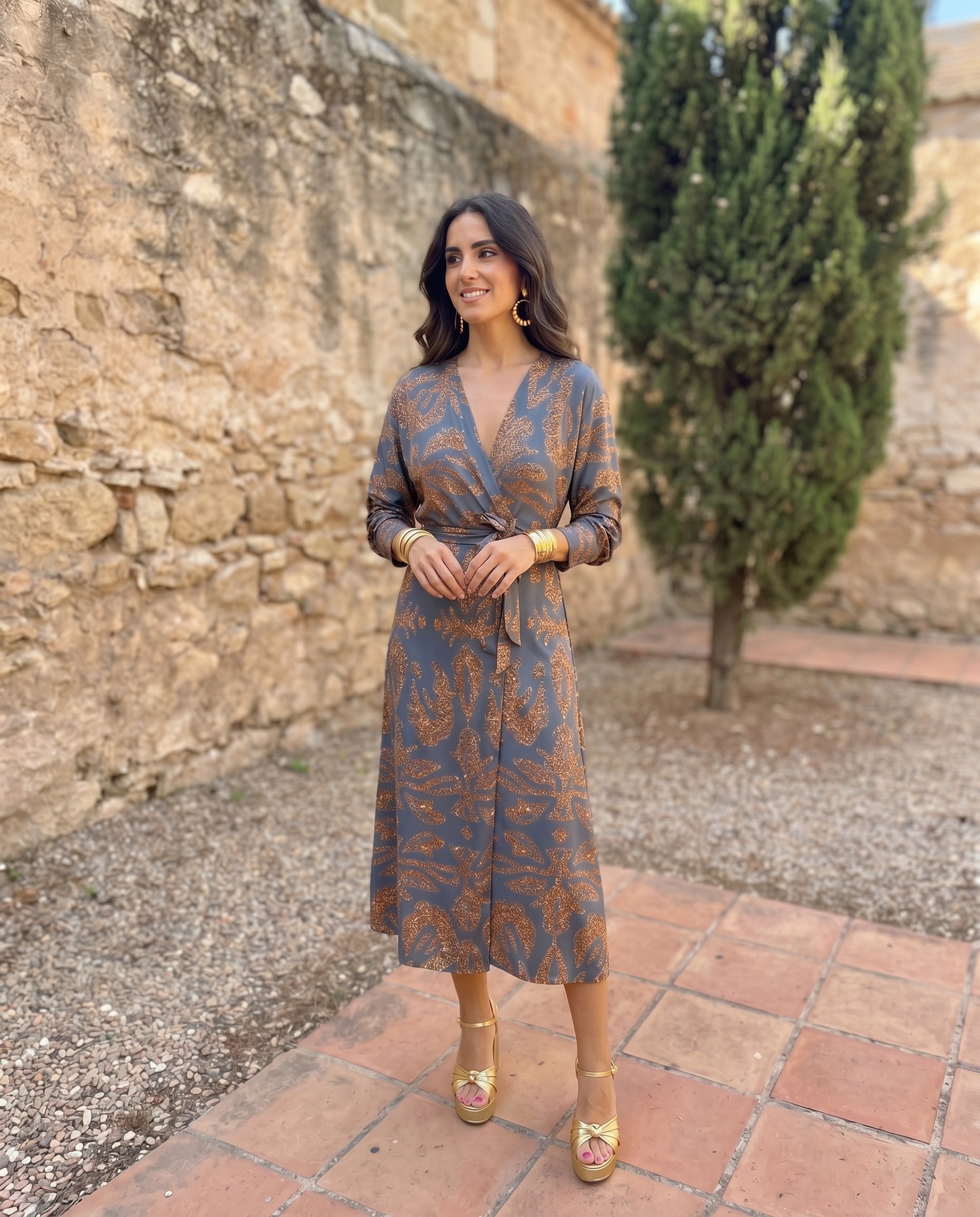 Silvia™ | Printed Midi Dress
