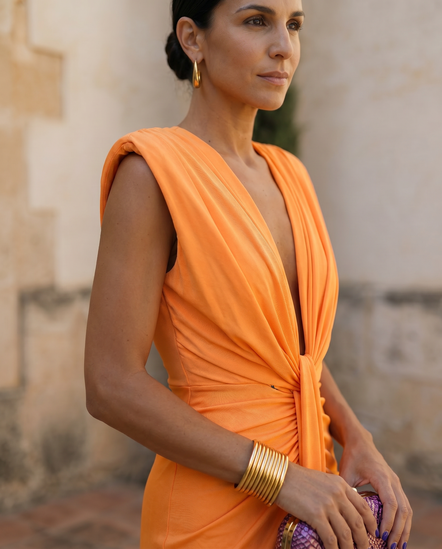 Selena | Fiery Drapé Dress